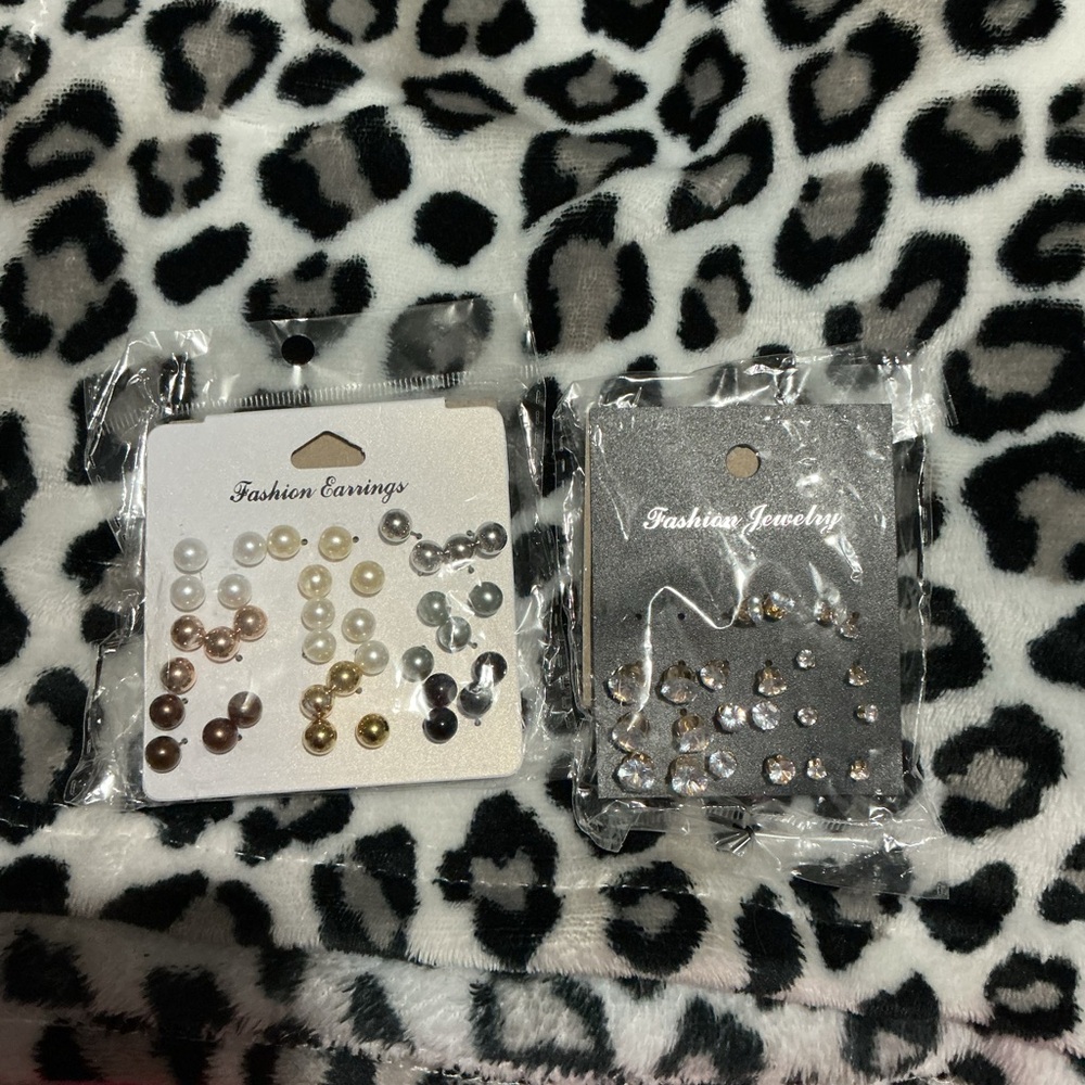 Elegant Gold and Silver Stud Earrings Set